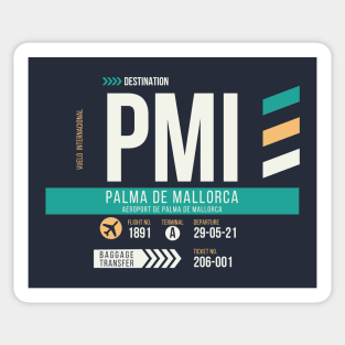 Palma de Mallorca (PMI) Airport Code Baggage Tag Sticker